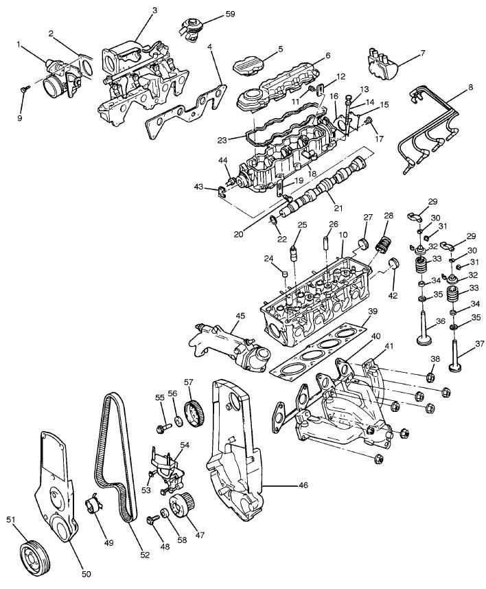 budowa silnika, leganza, silnik leganza, silnik 2.0 8V SOHC